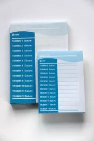 TERMINZETTEL MIT DURCHSCHLAG